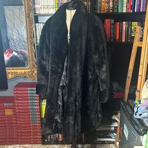 Full Body Faux Fur Coat Black Vintage